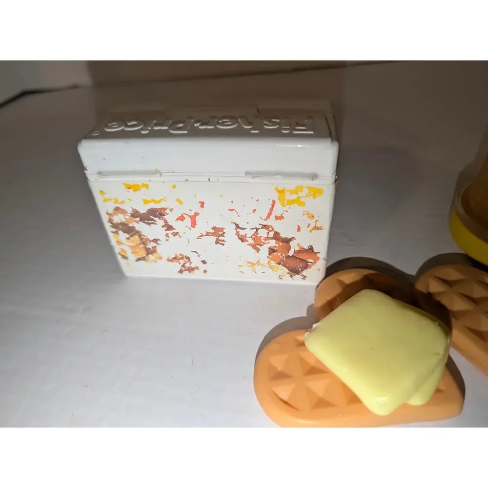 Vintage 1987 Fisher Price Fun Food Rare Magic Syrup Pitcher Waffles Butter Box